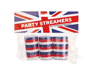 Union Jack Party Streamers - 3 Pack