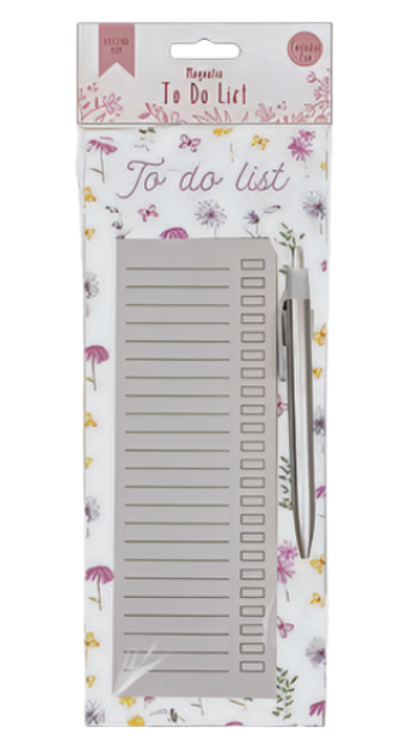 Generise Magnetic To-Do List & Pen - Floral Butterfly or Floral Design