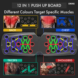 Generise Push Up Board With Handles, Straps and Non Slip Stickers