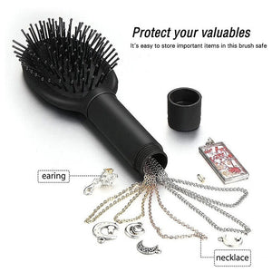 Generise 'Secret Stash' Hairbrush - Rubberised Handle - Red or Black