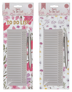 Generise Magnetic To-Do List & Pen - Floral Butterfly or Floral Design